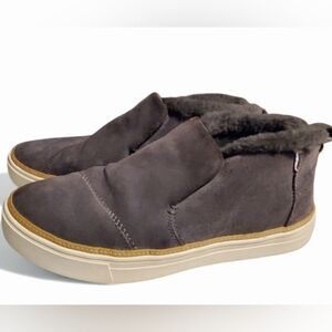 Toms Paxton Suade Gray Water Resistant Slip-On Women's Booties Size 10